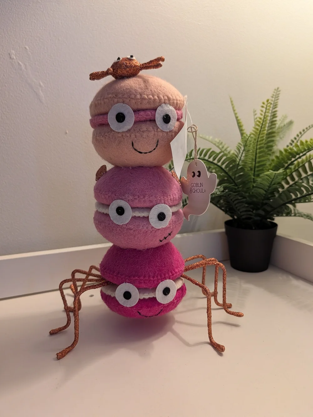 Pink Stacked Plush Spider Toy - Kids